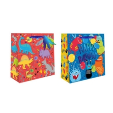 GIFT BAG,Dinosaur Monster 2 Asst. Square Large(was 1.69)