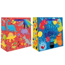 GIFT BAG,Dinosaur Monster 2 Asst. Square Jumbo(was 2.49)