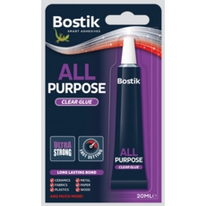 BOSTIK,All Purpose Clear Glue Adhesive 20ml I/cd CDU