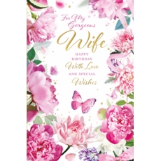 BIRTHDAY CARDS,Wife 6's Floral