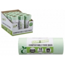 COMPOSTABLE FOOD WASTE BAGS 10 Ltr. Roll10's 42x54cm CDU