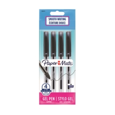 BALL PEN,Paper Mate Gel Black 4's H/pk