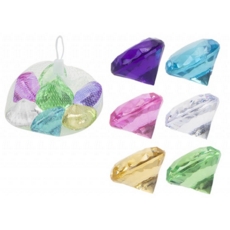 JEWEL,Decorative Gems, Acrylic 8's Asst.Cols in a Net Bag.