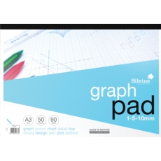 GRAPH PAD,1-5-10mm.A3 50 lv Silvine