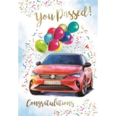 DRIVING TEST PASS CARDS,6's Car & Balloons