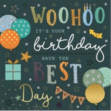 BIRTHDAY CARDS,6's Balloons, Presents  & Stars