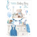 BABY BOY CONGRATS. CARDS,6's Baby Items, Balloons & Stars