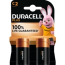 DURACELL PLUS Batteries C 2's I/cd