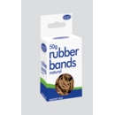 RUBBER BANDS,Asst.Sizes 50gm Natural Box H/pk          C224