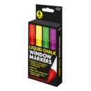 MARKER,Liquid Chalk 4 Asst. Cols Boxed H/pk