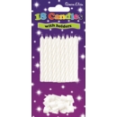 CAKE CANDLES/HOLDERS,White 18's I/cd