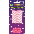 CAKE CANDLES/HOLDERS, Pink/White 12's I/cd