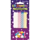 CAKE CANDLES/HOLDERS,Multi Coloured 18's I/cd