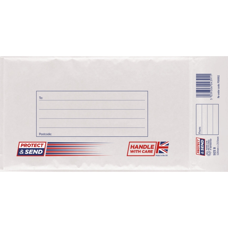 PADDED ENVELOPES,Size B White Protect & Send CG013