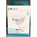CHARGER,UK Mains,IPhone 2 Amp  H/pk