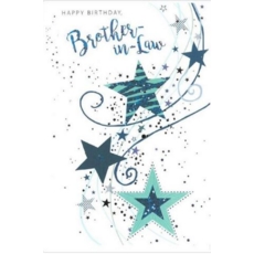 BIRTHDAY CARDS,Brother in Law 6's Text & Star