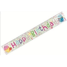 BANNER,Happy Birthday Female Cupcakes