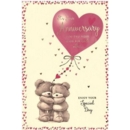 ANNIVERSARY CARDS,Your 6's Bears on Heart Cushion