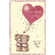 ANNIVERSARY CARDS,Your 6's Bears on Heart Cushion