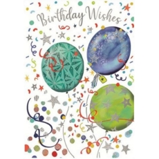 BIRTHDAY CARDS,6's Text,Balloons & Stars