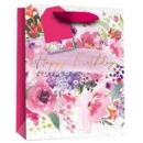 GIFT BAG,Pink Floral Happy Birthday (Medium)