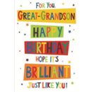BIRTHDAY CARDS,Great Grandson 6's