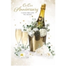ANNIVERSARY CARDS,Our 6's Floral Heart & Flutes