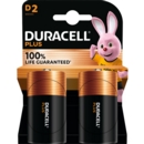 DURACELL PLUS Batteries D 2's I/cd