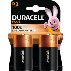 DURACELL PLUS Batteries D 2's I/cd