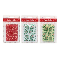XMAS CAKE FRILLS,Metallic Asst.H/pk for 30cm/23cm Cakes