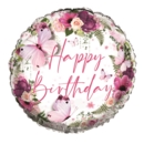 BALLOONS,Happy Birthday Floral Butterflies Helium Foil