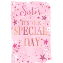 BIRTHDAY CARDS,Sister 6's Text & Stars