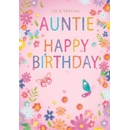 BIRTHDAY CARDS,Auntie 6's Floral Butterflies