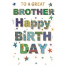 BIRTHDAY CARDS,Brother 6's Text & Stars (Was 1.09)