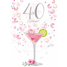 AGE 40 CARDS,Female 6's Floral & Candles