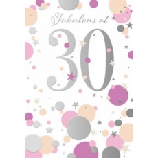 AGE 30 CARDS,Female 6's Stars & Dots