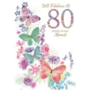 AGE 80 CARDS,6's Female Floral Butterflies