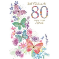 AGE 80 CARDS,6's Female Floral Butterflies