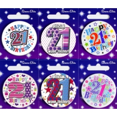 BADGE,AGE 21 Small 54mm