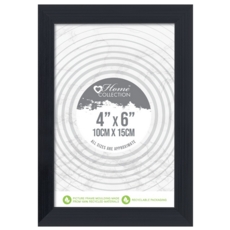 PHOTO FRAME,4x6 Square Black Frame, Glass Insert