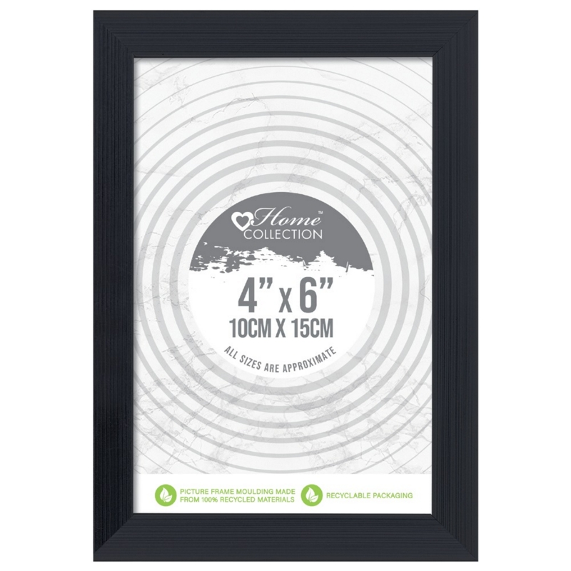 PHOTO FRAME,4x6 Square Black Frame, Glass Insert