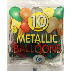 BALLOONS,Platinum Metallic 10's 11" Assorted