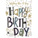 BIRTHDAY CARDS,6's Text & Stars