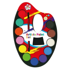 ARTIST PAINT SET PALLET, 12 Colours Plus Paint Brush H/pk
