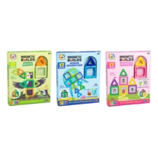 MAGNETIC BUILDS, 3 Asst With 17 Pieces Each