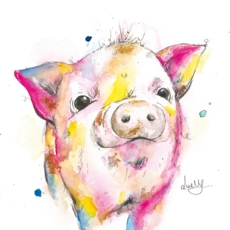 GREETINGS CARD, Love Lilly Pig. 6's