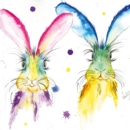 GREETINGS CARD, Love Lilly Hare's. 6's