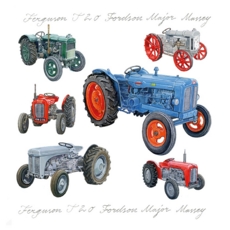 GREETING CARD, Richard Partis Tractors.Blank