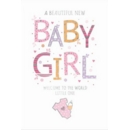 BABY GIRL CONGRATS. CARDS,6's Text WithTextures