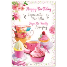 BIRTHDAY CARDS,6's Cupcakes & Tea